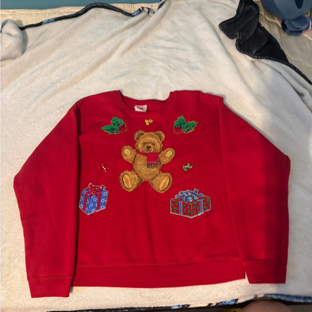 Vintage Red Holiday Bear Sweater